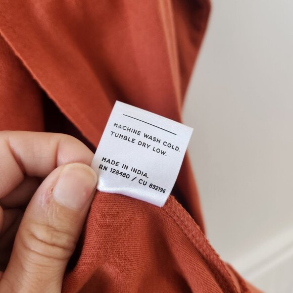 Pact Burnt Orange Duster Open Front Cardigan 100% Organic Cotton XL/XXL - Picture 9 of 9